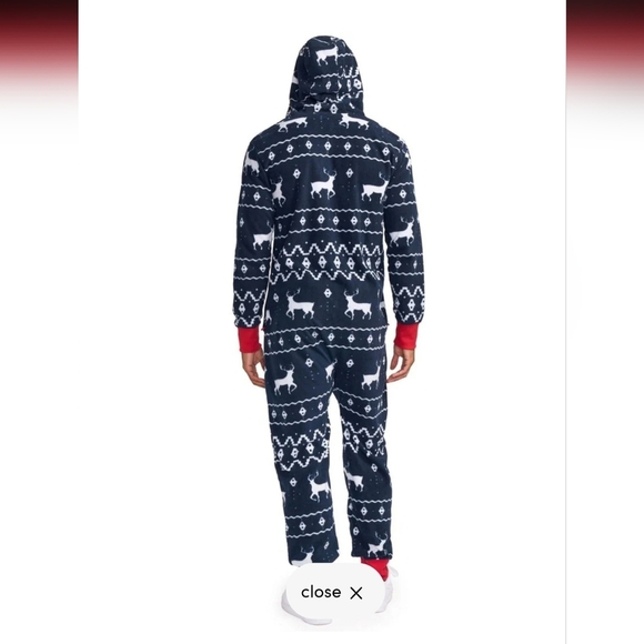 TIPSY ELVES BLUE REINDEER JUMPSUIT UNISEX SZ L - Picture 4 of 13